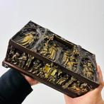 Antiek religieus messing relikwiedoosje Gothic Revival, Ophalen of Verzenden