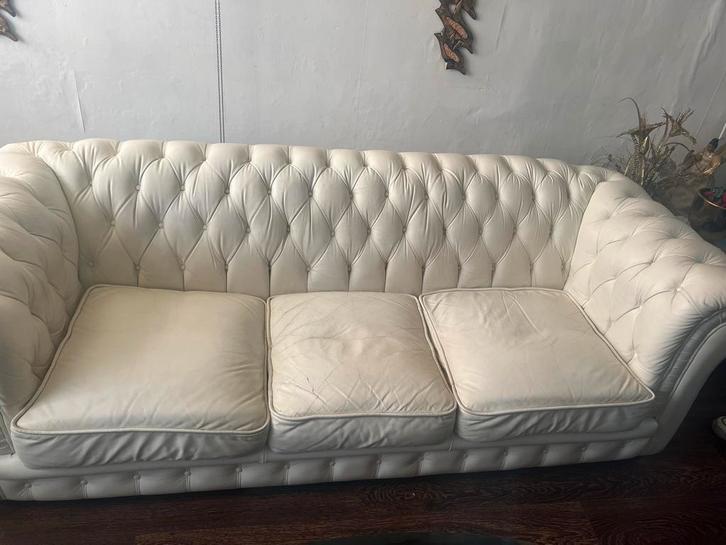 Chesterfield Bank 2- en 3-zits, Huis en Inrichting, Banken | Bankstellen, Gebruikt, Rechte bank, Tweepersoons, 150 tot 200 cm