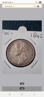 Gulden 1848 in hoge kwaliteit. Schaars., 1 gulden, Zilver, Ophalen of Verzenden, Losse munt