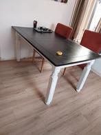 Houten tafel met stoelen, Huis en Inrichting, Stoelen, Ophalen of Verzenden, Zo goed als nieuw, Zwart, Hout