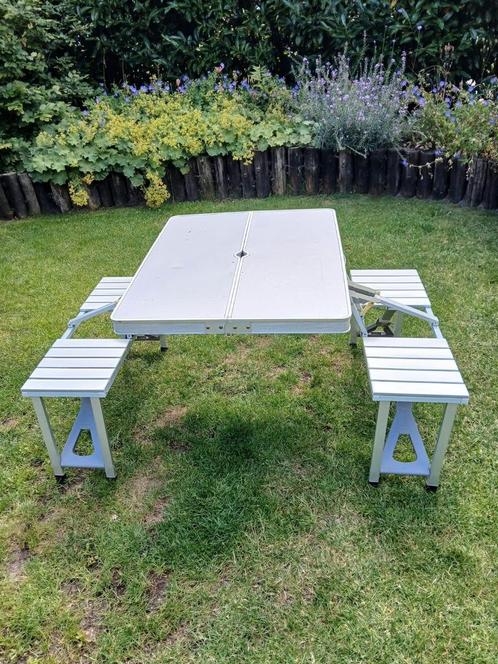 Picknick tafel Bo Camp inklapbaar, Tuin en Terras, Picknicktafels, Gebruikt, Rechthoekig, Aluminium, Inklapbaar, Ophalen