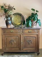 Vintage houten commode met marmeren blad, Huis en Inrichting, Ophalen, Gebruikt