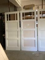 4-slag antieke 4-vlaks Bruynzeel paneeldeuren 3-ruits,82x210, Ophalen, Gebruikt