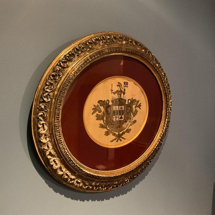 Heraldiek, heraldisch wapen,bladgouden lijst,antiek,historie, Antiek en Kunst, Kunst | Schilderijen | Klassiek, Ophalen of Verzenden