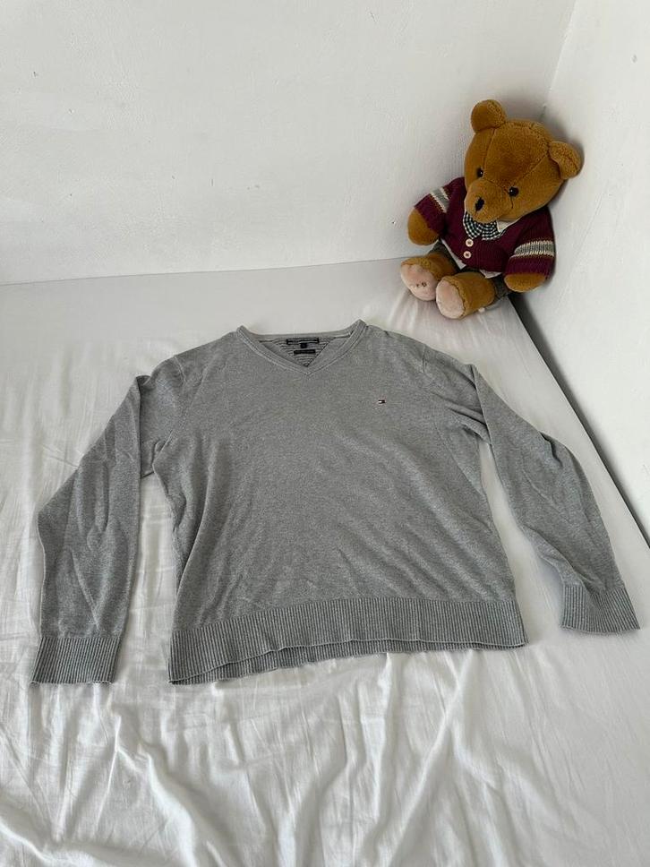 Tommy Hilfiger cotton cashmere sweater, Kleding | Heren, Truien en Vesten, Zo goed als nieuw, Maat 52/54 (L), Grijs, Ophalen of Verzenden