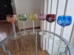 Set van 6 gekleurde kristallen glazen, Antiek en Kunst, Antiek | Glas en Kristal, Ophalen