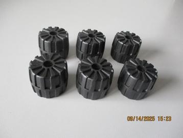 6 Lego ZWARTE Technic Wielen in perfecte staat! beschikbaar voor biedingen