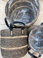 3 stevige rieten manden/ ompotten., Ophalen, Zo goed als nieuw, Rond, Riet