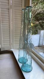 2 prachtige hoge vazen, handgevormd  100 cm hoog, Huis en Inrichting, Woonaccessoires | Vazen, Ophalen, Wit, 75 cm of meer, Glas