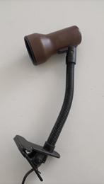 retro bureaulamp klemspot spot bruin vintage jaren 70 design, Huis en Inrichting, Lampen | Spots, Gebruikt, Metaal of Aluminium