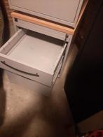 Metalen Bureau Ladekast met Slot & sleutels & Wieltjes, Minder dan 50 cm, Gebruikt, 1 of 2 laden, Ophalen of Verzenden
