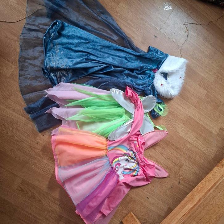 Verkleedkleren set - Elsa, Eenhoorn, Fee - Maat 110-116, Kinderen en Baby's, Carnavalskleding en Verkleedspullen, Gebruikt, Meisje