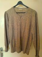 Gemeleerd vestje grijs/geel met strassknoopjes maat 42, Kleding | Dames, Truien en Vesten, Overige kleuren, Maat 42/44 (L), Ophalen of Verzenden