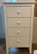 Wit ladenkastje 4 lades met porceleinen knopjes, Huis en Inrichting, Ophalen, 50 tot 100 cm, Zo goed als nieuw, 3 of 4 laden
