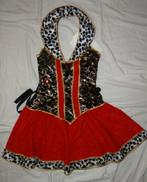 Leuk rood/zwart/wit/goud PRINSES/KONINGIN jurk, Ophalen, Carnaval, Nieuw, Kleding