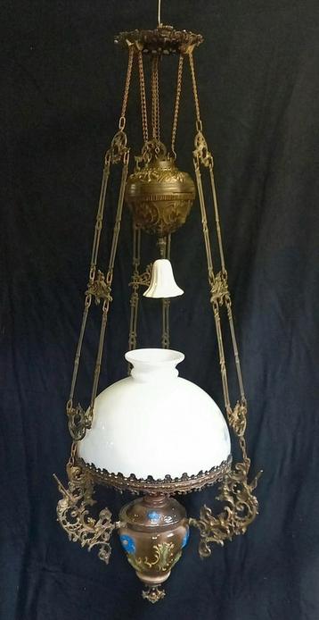 Majolica hanglamp olielamp beschikbaar voor biedingen
