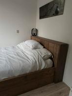 Mooi bed van steigerhout twijfelaar, Huis en Inrichting, Slaapkamer | Bedden, Ophalen, Bruin, Steigerhout, 140 cm