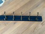 Vintage Houten Wandkapstok met 5 Haken - blauw, Gebruikt, Minder dan 100 cm, Hout, Ophalen