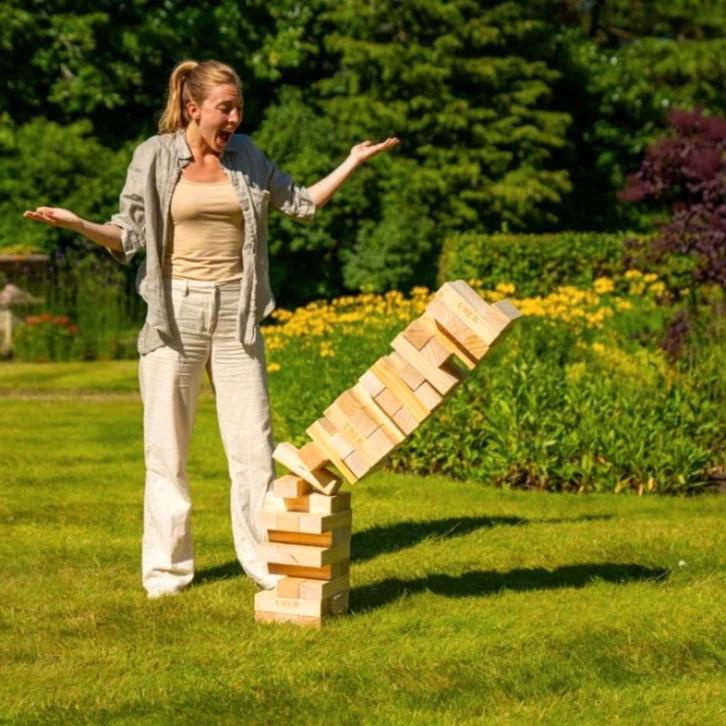 XXL Jenga te huur, Hobby en Vrije tijd, Feestartikelen | Verhuur, Overige, Ophalen of Verzenden