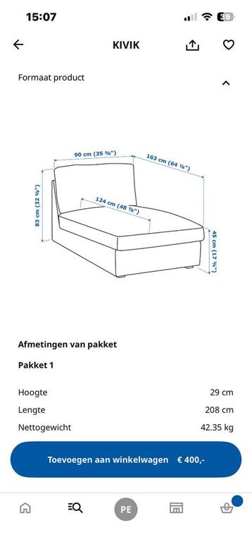 Chaise longue IKEA Kivik - afbeelding 6