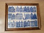 KLM Amsterdamse Huisjes Tegels 12 stuks ingelijst, Ophalen of Verzenden