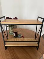 Metalen en houten wijnrek voor aan de muur, Ophalen, 50 tot 100 cm, Rond, Zo goed als nieuw