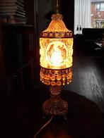 Vintage kristallen / gouden tafellamp, Antiek en Kunst, Ophalen of Verzenden