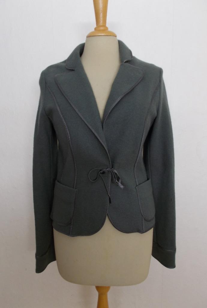 Mooi grijs/groenachtig 100% wollen vest/jasje van Xandres!38, Kleding | Dames, Truien en Vesten, Zo goed als nieuw, Maat 38/40 (M)