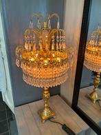 Swarovski Tafellamp lamp - kristal glas met bladgoud, dimmer, Ophalen, Zo goed als nieuw, Glas, 50 tot 75 cm