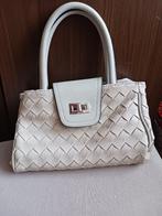 Beige gevlochten leren tas, Ophalen of Verzenden, Zo goed als nieuw, Beige, Handtas