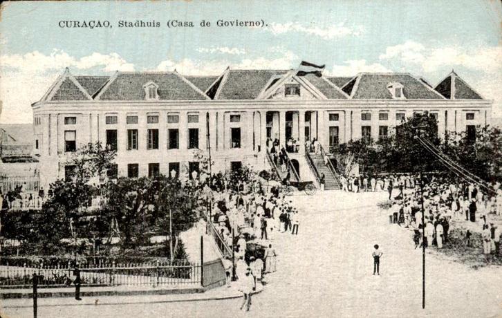 Curacao - Stadhuis, Verzamelen, Ansichtkaarten | Nederland, Gelopen, Voor 1920, Ophalen of Verzenden