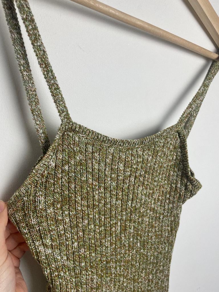 Sézane Magali groen gebreide top gemeleerd XS, Hello@sezane.com, Benda Bili SAS, Ophalen of Verzenden, Zo goed als nieuw