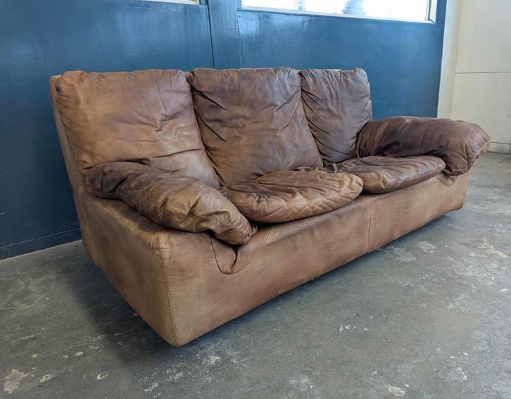 Vintage Italiaanse 2zits bank, Brunotti, jaren 70, Huis en Inrichting, Banken | Sofa's en Chaises Longues, Gebruikt, 75 tot 100 cm