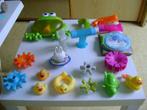 19 bad speeldjes en bad boekjes in opbergkikker met geluid, Ophalen of Verzenden, Zo goed als nieuw, Overige typen