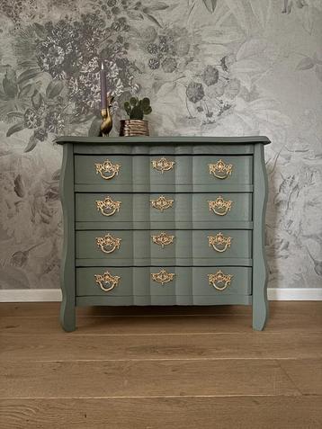 Vintage Orgelkastje Groen/Goud beschikbaar voor biedingen