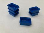 6 blauwe staplbakjes voor werkplaats 1:18 voor diorama, Verzenden