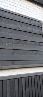 Gevelbekleding schutting hout zwart gespoten potdeksel plank, Nieuw, 6 meter of meer, Ophalen of Verzenden, Hout