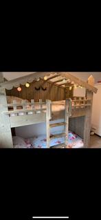 Houten Stapelbed Lou, Ophalen, 70 tot 85 cm, Zo goed als nieuw, Hoogslaper of Stapelbed