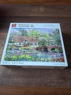 King puzzel 1000 stukjes cottage collection april cottage, Ophalen of Verzenden, 500 t/m 1500 stukjes, Zo goed als nieuw, Legpuzzel