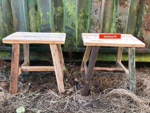 Chinese krukjes gemaakt van oud gerecycled hout sloophout, Huis en Inrichting, Krukjes, Nieuw, Hout, Ophalen of Verzenden