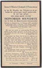 pater Honorius Hendrix 1877 Urmond + 1928 Denemarken, 51 jr, Verzenden
