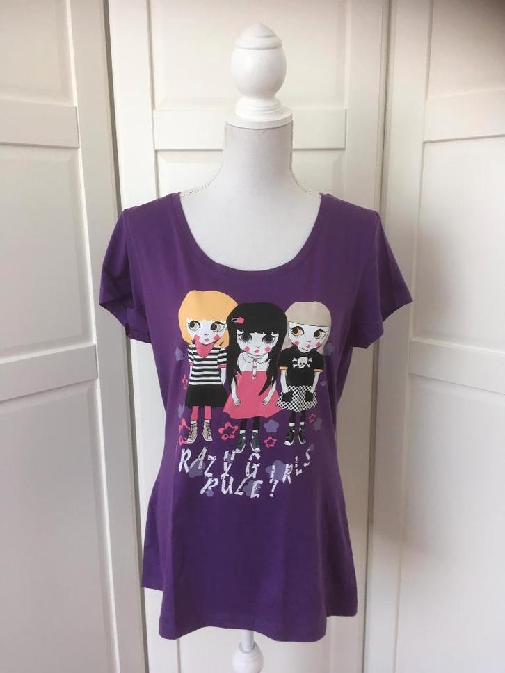 Pronto Moda Ellos nieuw paars print shirt, maat 42/44 L, Kleding | Dames, T-shirts, Nieuw, Maat 42/44 (L), Paars, Korte mouw, Ophalen of Verzenden