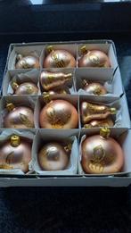 Mooie set  vintage kerstballen  glas  zalm rose, Diversen, Kerst, Ophalen of Verzenden, Zo goed als nieuw