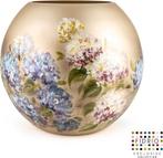 Prachtige handgeschilderde hortensia vaas - D25 Fidrio, Overige kleuren, Nieuw, Ophalen of Verzenden, Glas