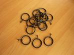 Set van 15 zwarte matte metalen gordijnringen voor 28 mm, Huis en Inrichting, Ophalen of Verzenden