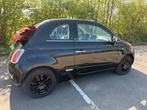 Fiat 500C Lounge Zwart/Rood – CarPlay – Cabrio – Topstaat, Auto's, Fiat, Voorwielaandrijving, 4 cilinders, Leder en Stof, Handgeschakeld