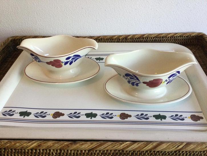 Boerenbont (Juskom met onderschotel), Antiek en Kunst, Antiek | Servies los, Ophalen of Verzenden