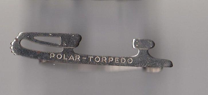 Schaats Polar Torpedo Schaatsen broche, Verzamelen, Speldjes, Pins en Buttons, Gebruikt, Speldje of Pin, Overige onderwerpen, Ophalen of Verzenden