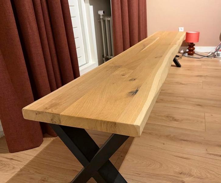 Massief Houten Eetkamerbank - 220cm, Antiek en Kunst, Antiek | Meubels | Stoelen en Banken, Ophalen