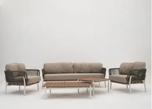 loungeset Andorra 5 delig, Tuin en Terras, Tuinsets en Loungesets, Nieuw, Loungeset, Kunststof, 5 zitplaatsen, Bank, Bijzettafel
